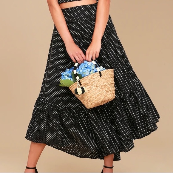 Free People Dresses & Skirts - Free Free People Pretty Daze Black Polka Dot Skirt